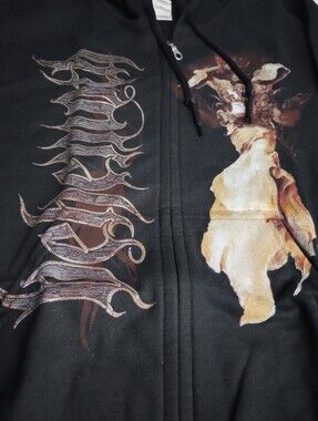Behemoth Men's Black Graphic Zip-Up Hoodie Jacket Size Small